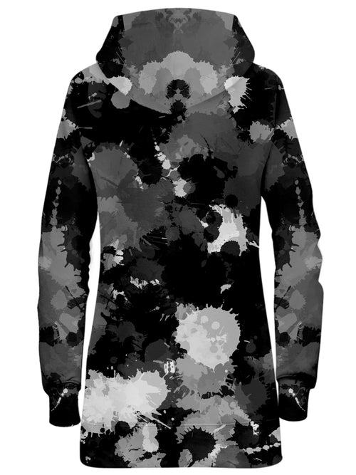 Black White and Grey Paint Splatter Hoodie Dress Big Tex Funkadelic Epic Hoodie