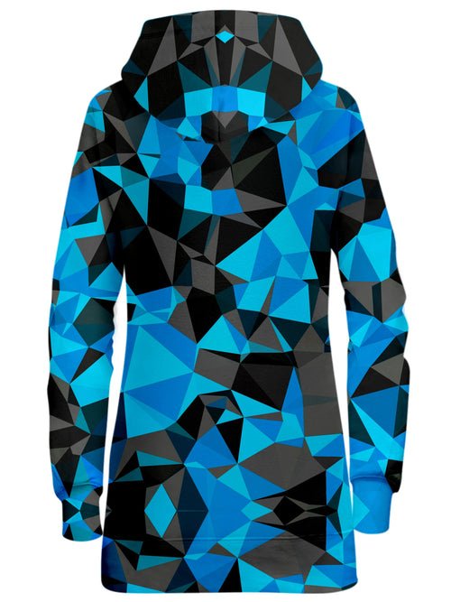 Blue and Black Geo Hoodie Dress Big Tex Funkadelic Epic Hoodie