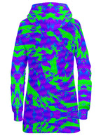 Green and Purple Hypno Splatter Hoodie Dress Big Tex Funkadelic Epic Hoodie
