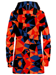 Orange and Black Geo Hoodie Dress