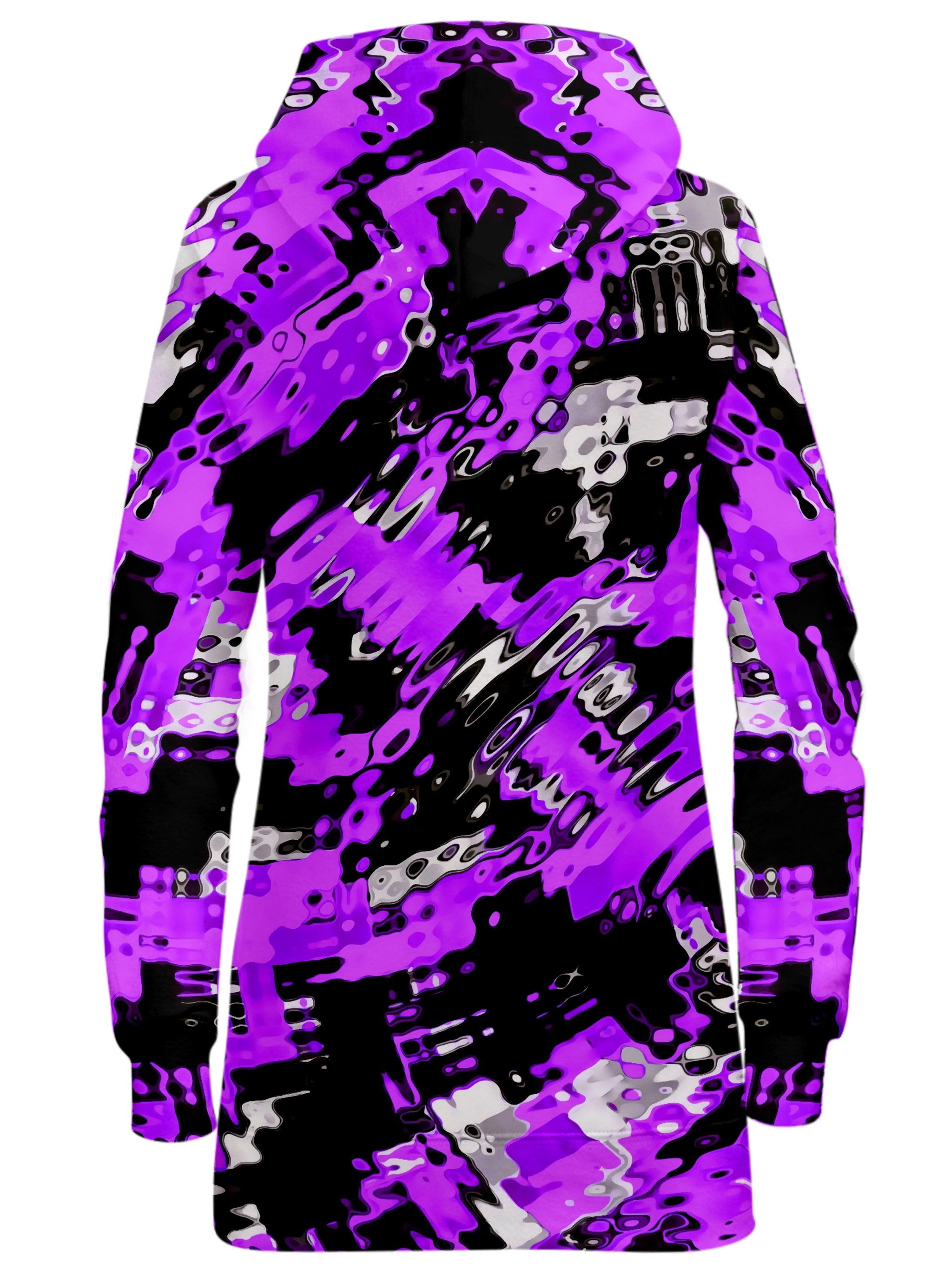 Purple Rave Drip Hoodie Dress