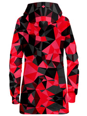 Red and Black Geo Hoodie Dress