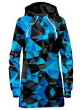 Blue and Black Geo Hoodie Dress Big Tex Funkadelic Epic Hoodie