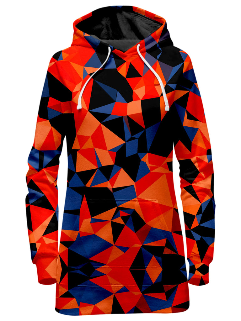 Big Tex Funkadelic - Orange and Black Geo Hoodie Dress