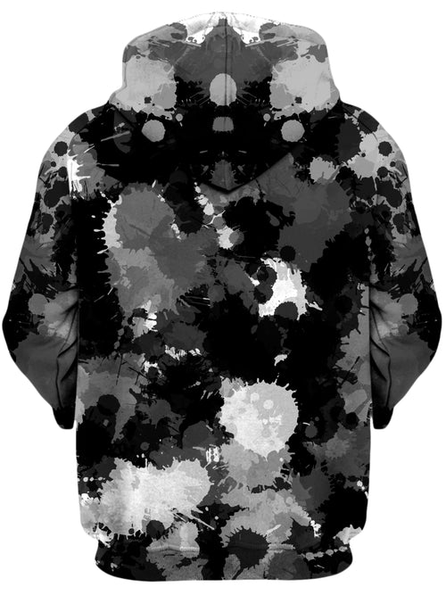 Black White and Grey Paint Splatter Unisex Zip-Up Hoodie Big Tex Funkadelic Epic Hoodie