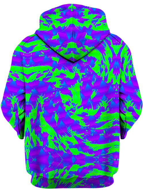 Green and Purple Hypno Splatter Unisex Zip-Up Hoodie Big Tex Funkadelic Epic Hoodie