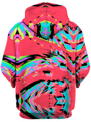 Tropical Coral Glitch Unisex Zip-Up Hoodie