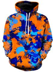 Blue and Orange Paint Splatter 2 Unisex Hoodie