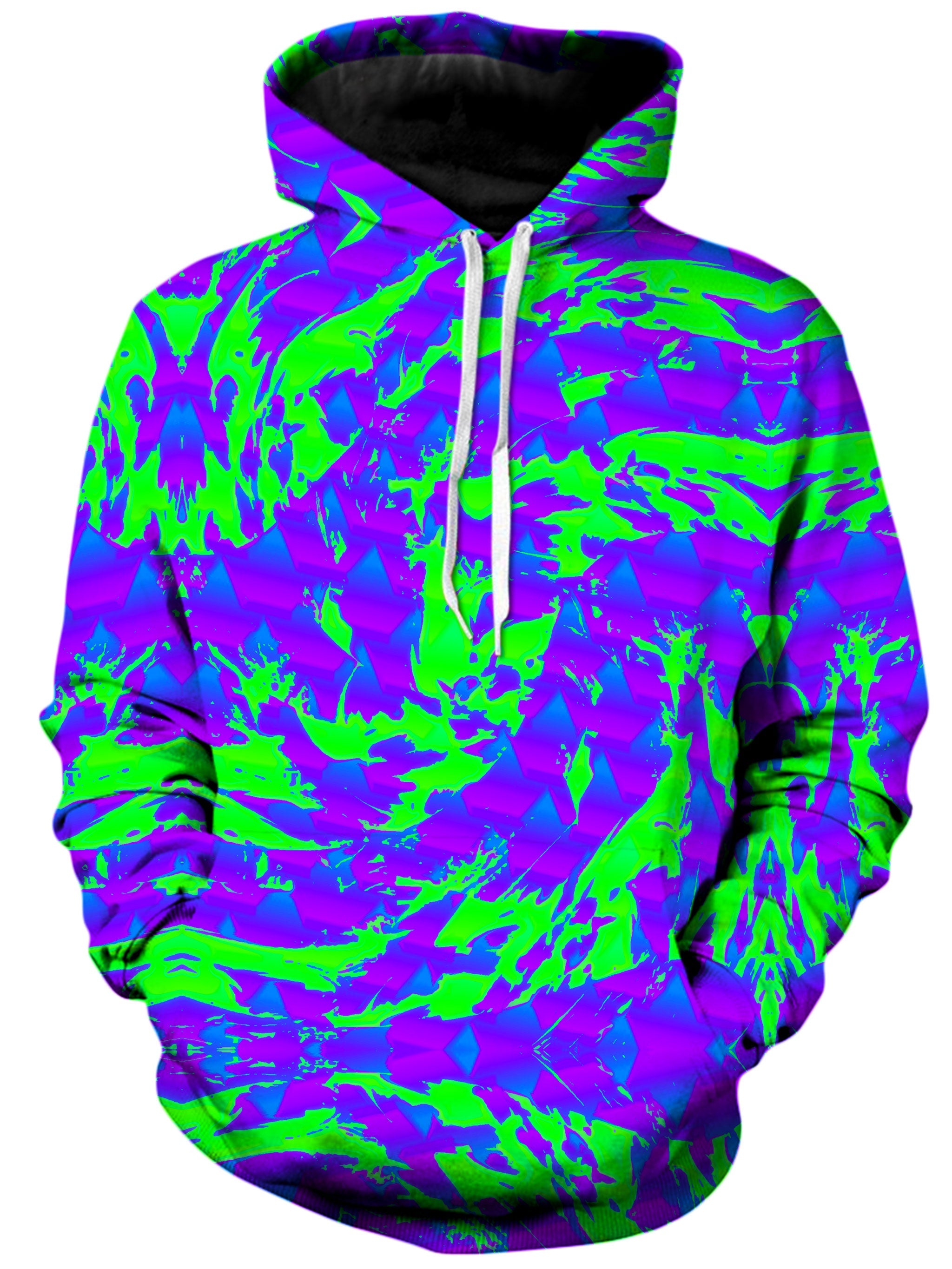 Green and Purple Hypno Splatter Unisex Hoodie