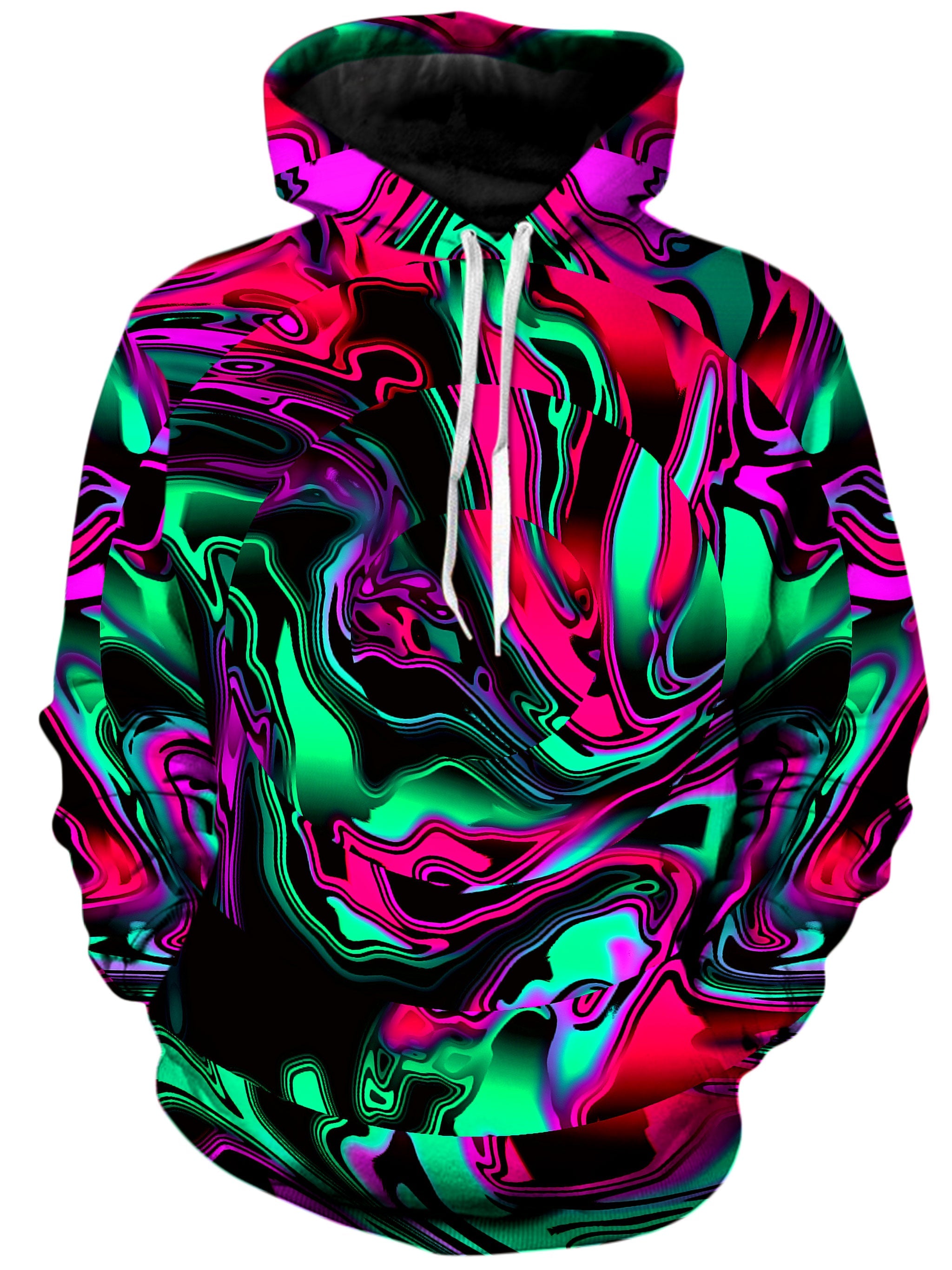 Pink and Green Chromatic Warp Unisex Hoodie