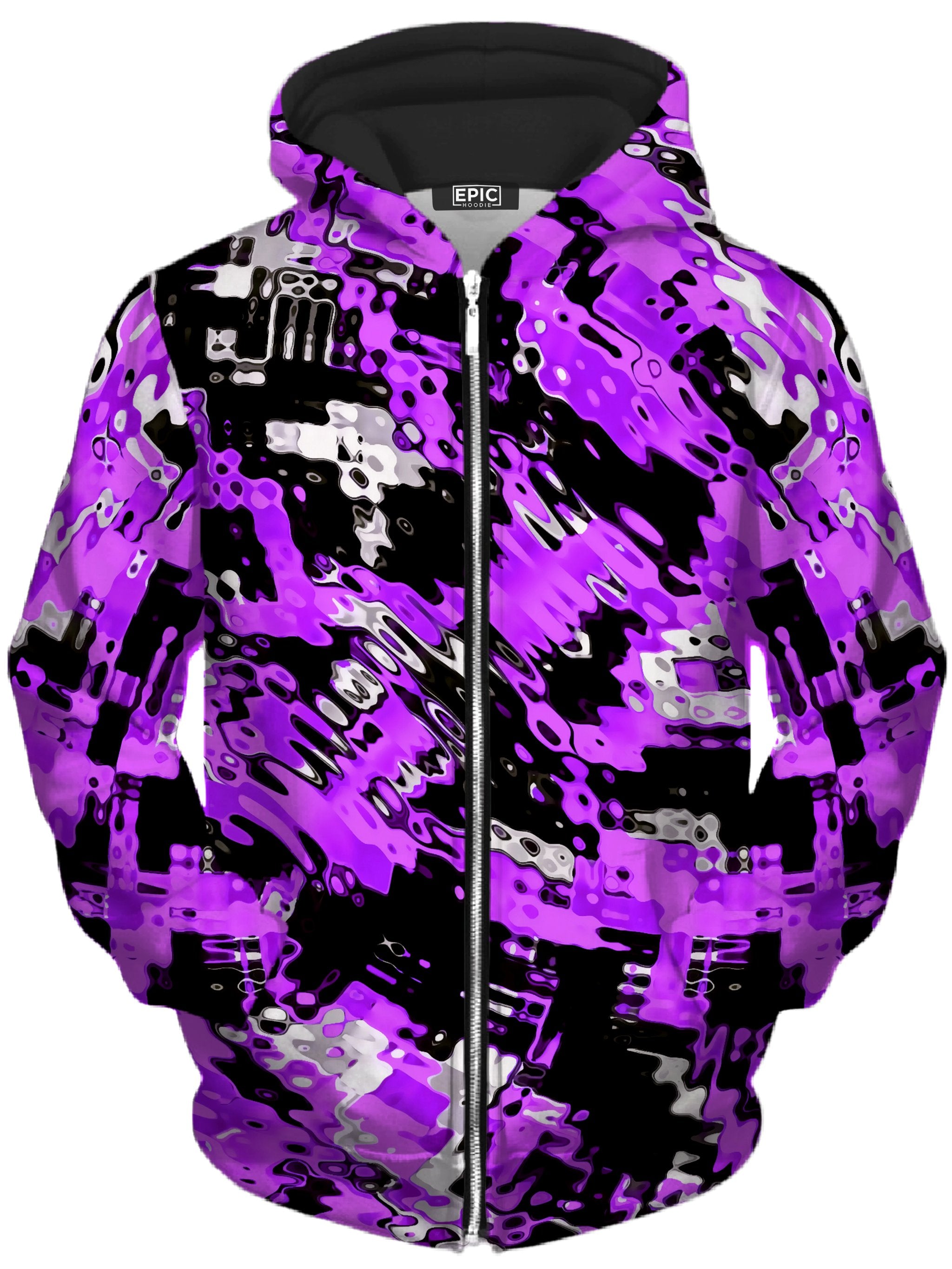 Purple Rave Drip Unisex Zip-Up Hoodie Big Tex Funkadelic Epic Hoodie