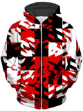 Red Digital Unisex Zip-Up Hoodie, Big Tex Funkadelic, T6 - Epic Hoodie