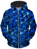 Blue Chromatic Melt Unisex Zip-Up Hoodie