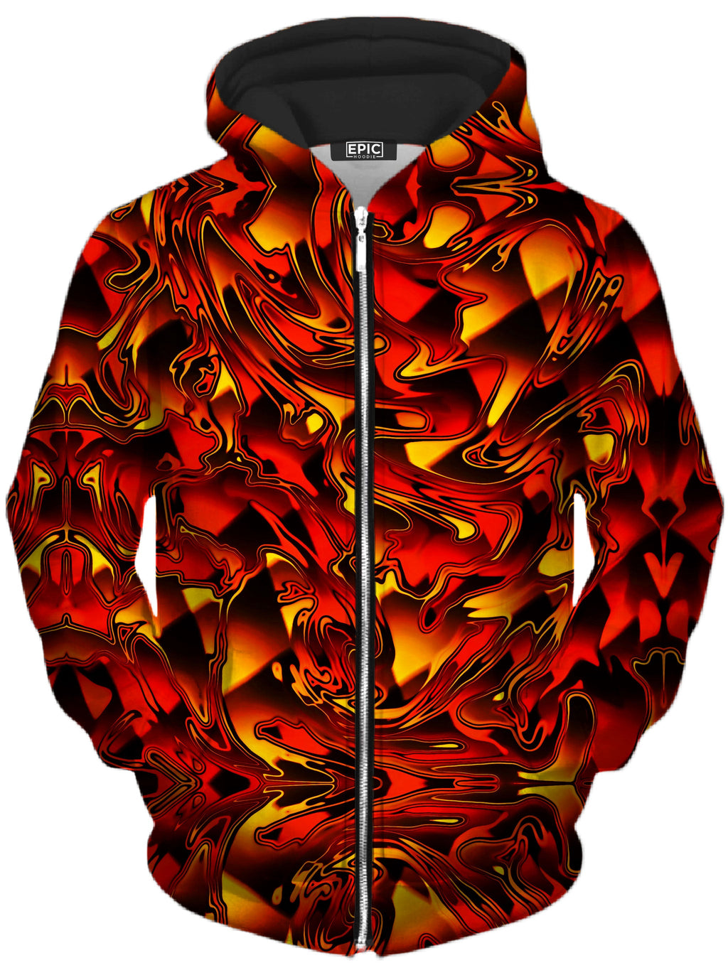 Fire Chromatic Melt Unisex Zip-Up Hoodie Big Tex Funkadelic Epic Hoodie