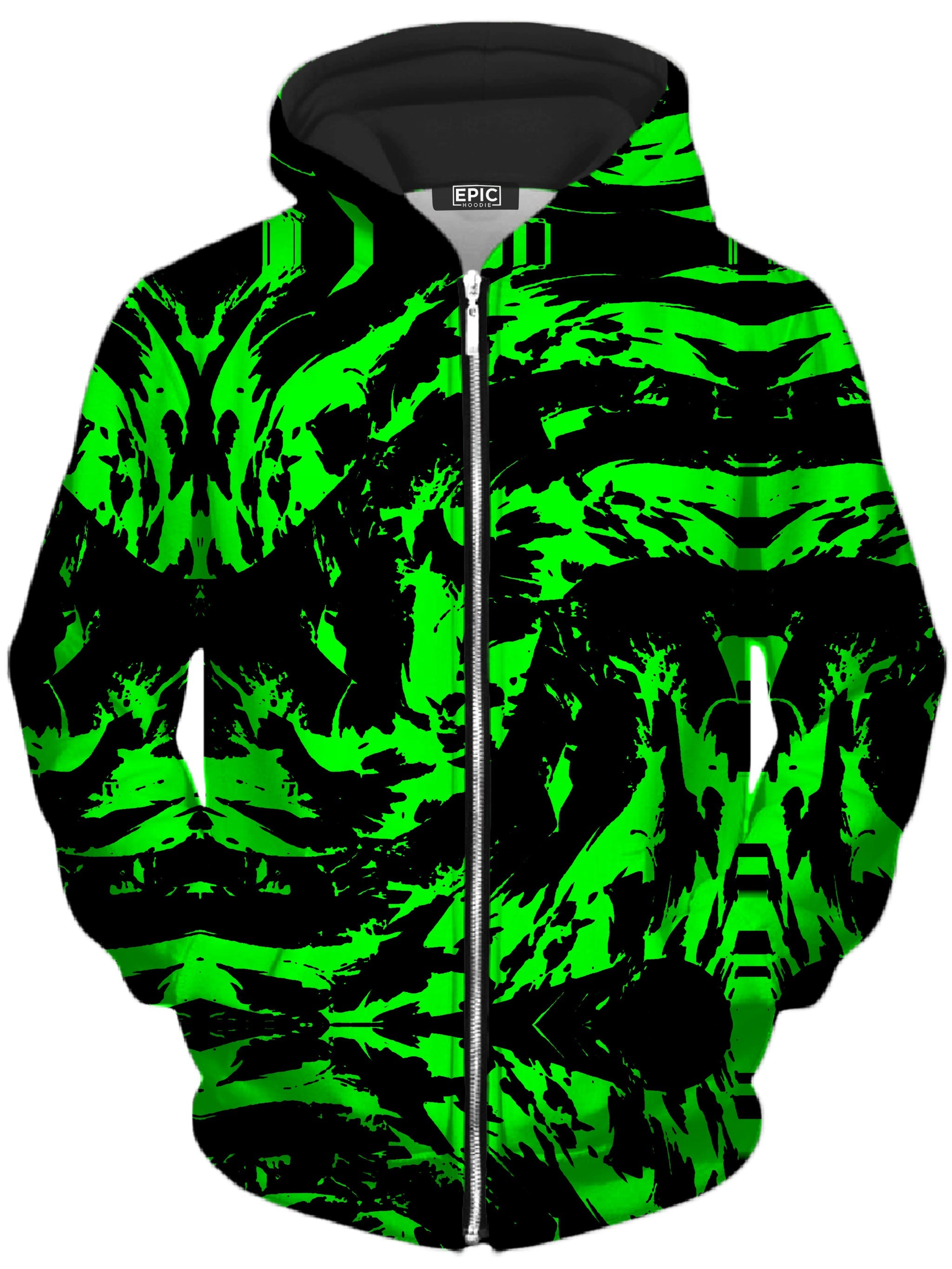 Neon Graffiti Paint Splatter Unisex Zip-Up Hoodie Big Tex Funkadelic Epic Hoodie