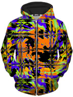 Orange Violet Rave Glitch Unisex Zip-Up Hoodie Big Tex Funkadelic Epic Hoodie