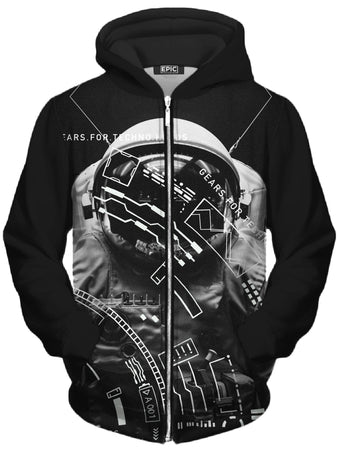 Blacknote - Gears For Techno Heads Unisex Zip-Up Hoodie
