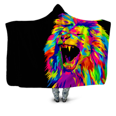 Psychedelic Lion Hooded Blanket