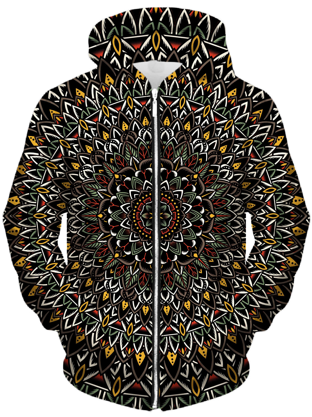 Flower Mandala Unisex Zip-Up Hoodie, Set 4 Lyfe, T6 - Epic Hoodie