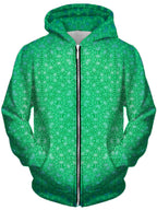 Green Cosmic Stargrid Unisex Zip-Up Hoodie Set 4 Lyfe Epic Hoodie