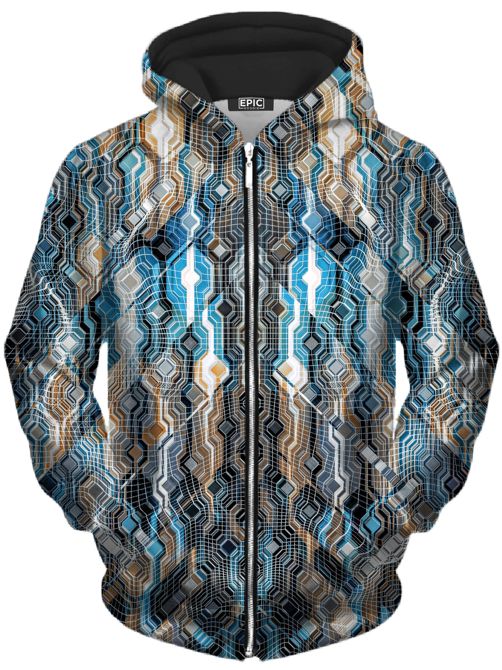 Fractional Data Unisex Zip-Up Hoodie Glass Prism Studios Epic Hoodie