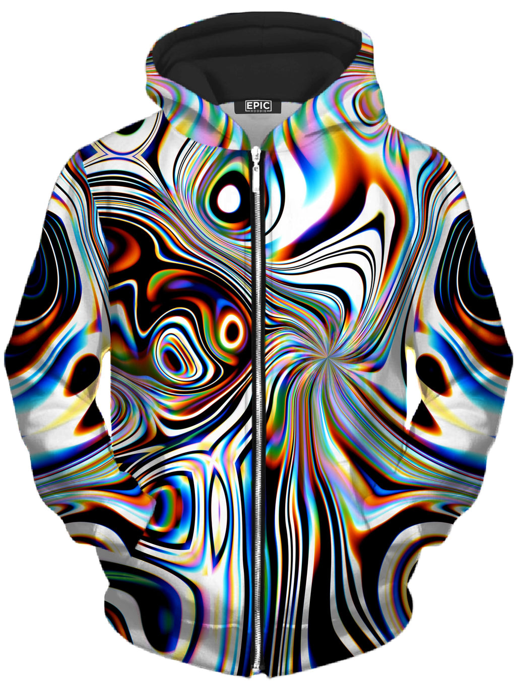 Oil Aura Unisex Zip-Up Hoodie Glass Prism Studios Epic Hoodie