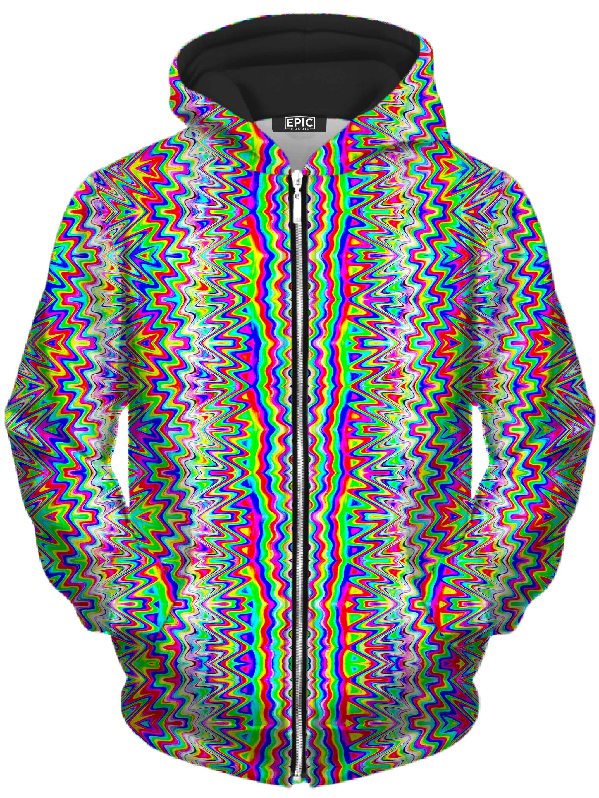 Psy Trip Unisex Zip-Up Hoodie Glass Prism Studios Epic Hoodie
