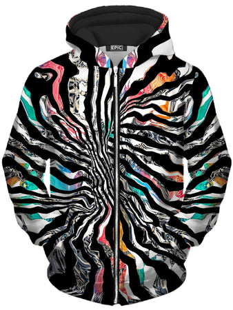 Glass Prism Studios - Stripped Chaos Unisex Zip-Up Hoodie