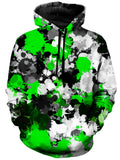 Green and Grey Paint Splatter Unisex Hoodie, Big Tex Funkadelic, T6 - Epic Hoodie