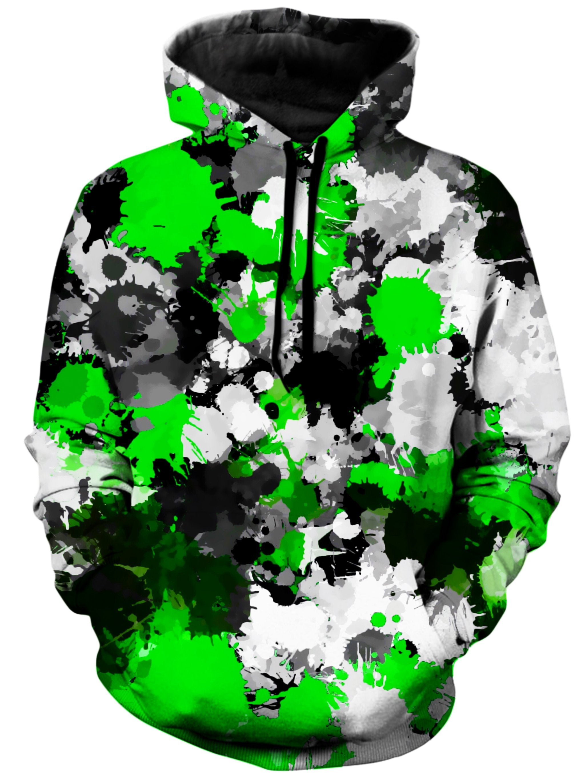 Green and Grey Paint Splatter Unisex Hoodie, Big Tex Funkadelic, T6 - Epic Hoodie
