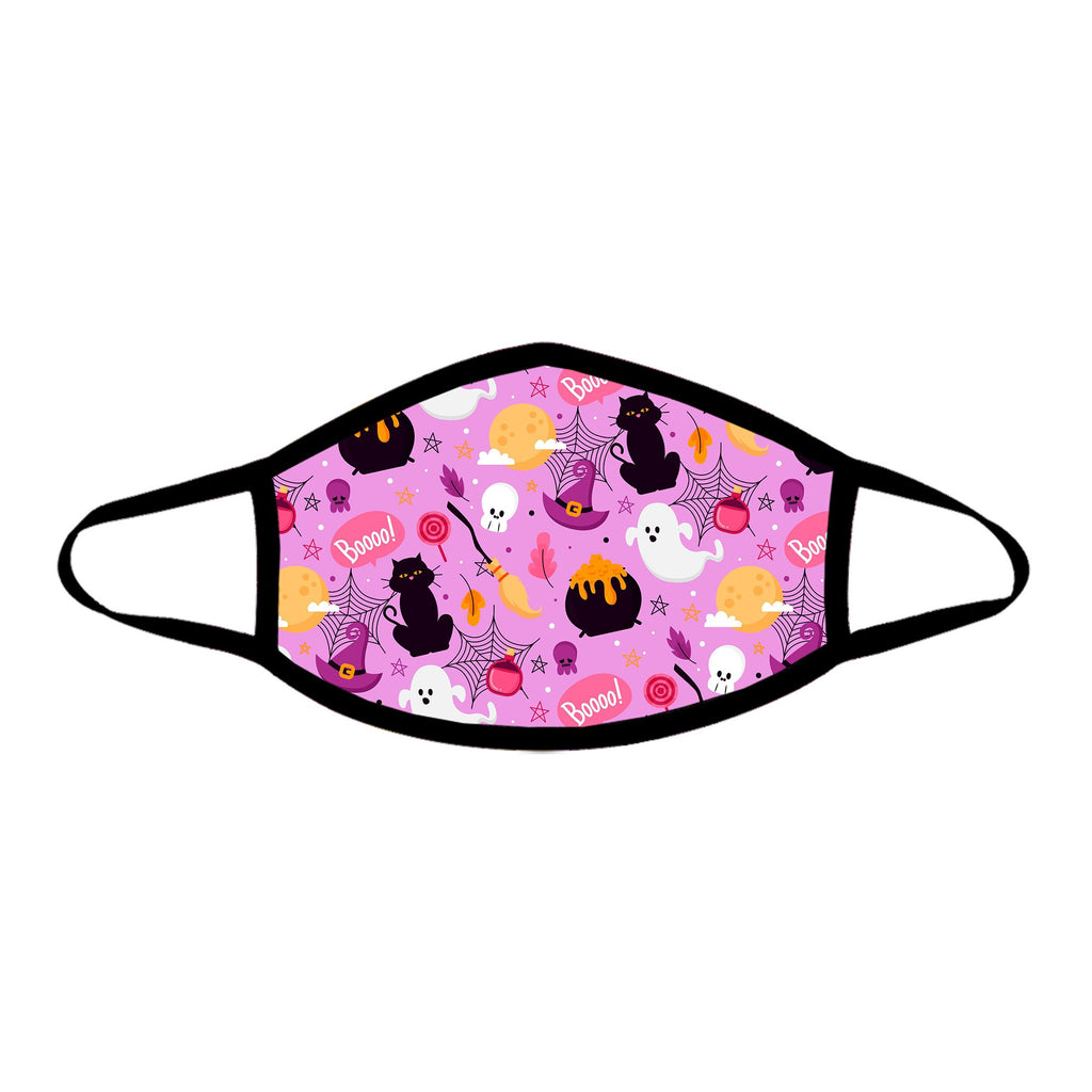 Pink Pattern Halloween Cloth Face Mask