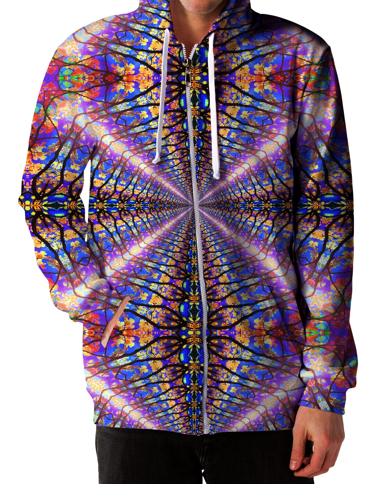 Color Tunnel Unisex Zip-Up Hoodie, Lucid Eye Studios, T6 - Epic Hoodie