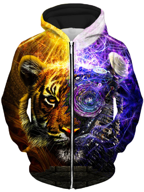 Bionic Tiger Unisex Zip-Up Hoodie Lucid Eye Studios Epic Hoodie