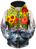 Finest Feline Unisex Zip-Up Hoodie Lucid Eye Studios Epic Hoodie