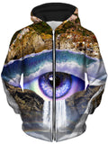 Iris Falls Unisex Zip-Up Hoodie, Lucid Eye Studios, T6 - Epic Hoodie