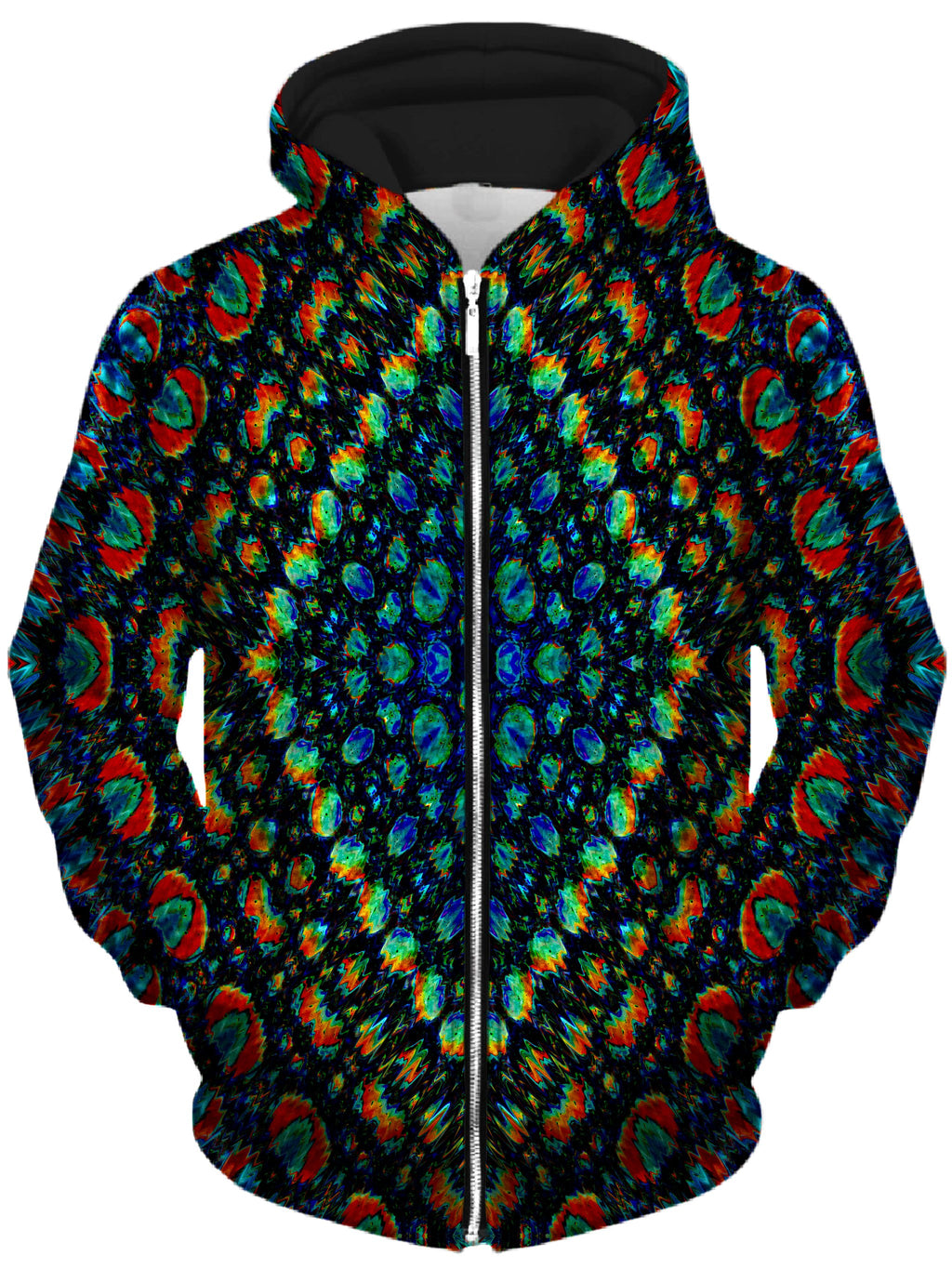 Oil Mosaic Unisex Zip-Up Hoodie, Lucid Eye Studios, T6 - Epic Hoodie
