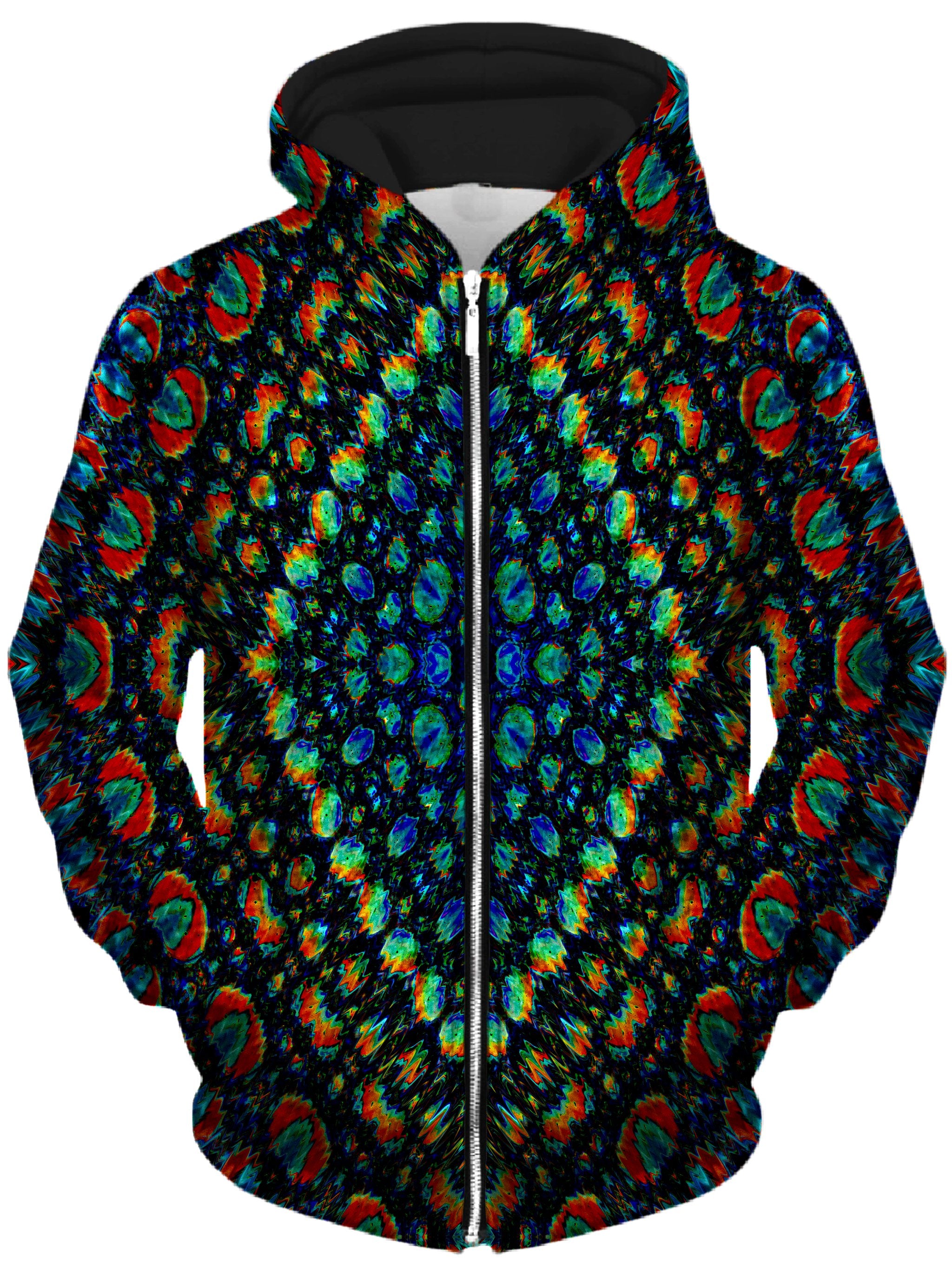 Oil Mosaic Unisex Zip-Up Hoodie, Lucid Eye Studios, T6 - Epic Hoodie