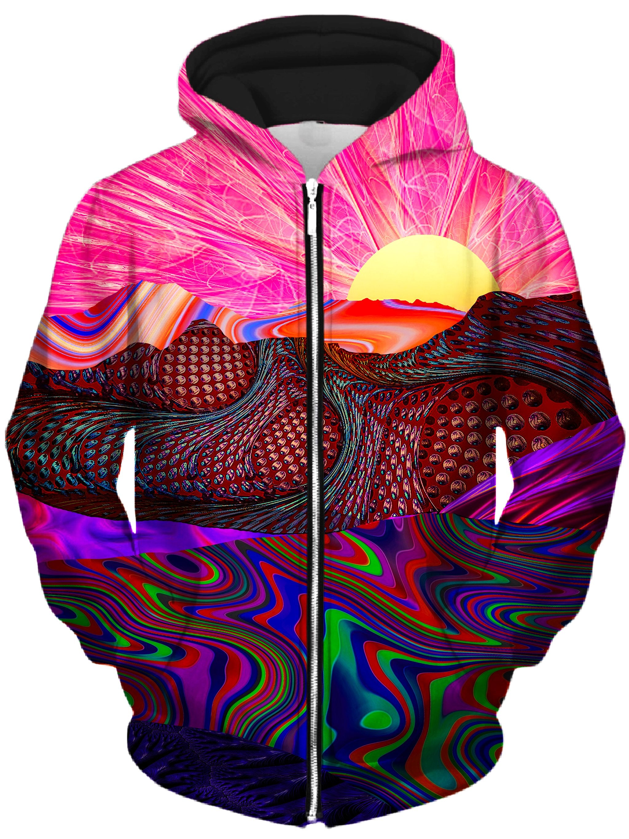 Trippy Trek Unisex Zip-Up Hoodie Lucid Eye Studios Epic Hoodie