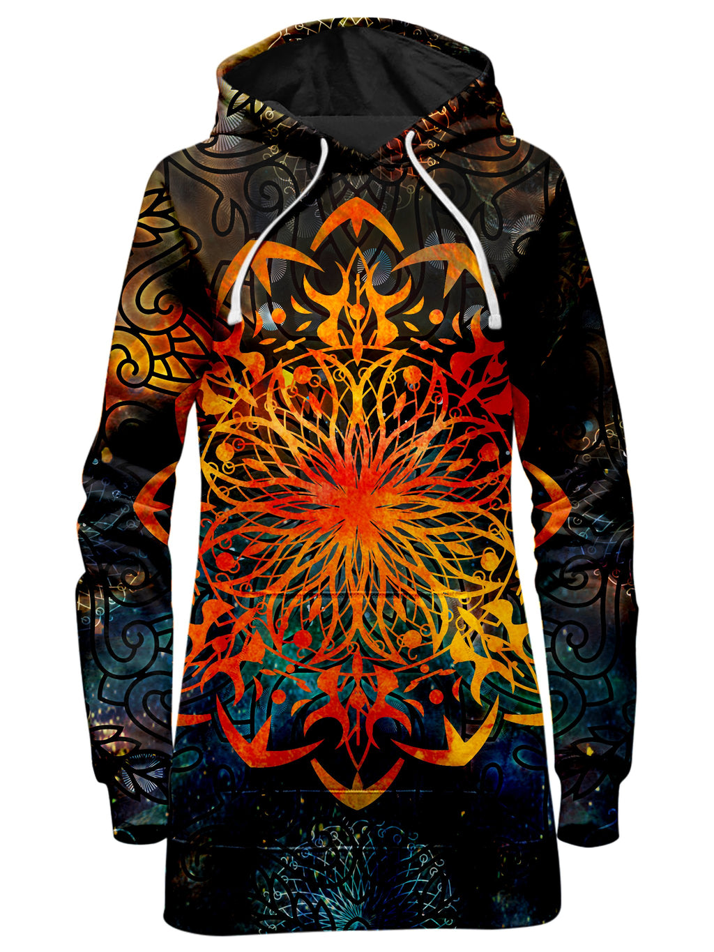 Fire Ornament Hoodie Dress, MCAshe Spiritual Art, T6 - Epic Hoodie