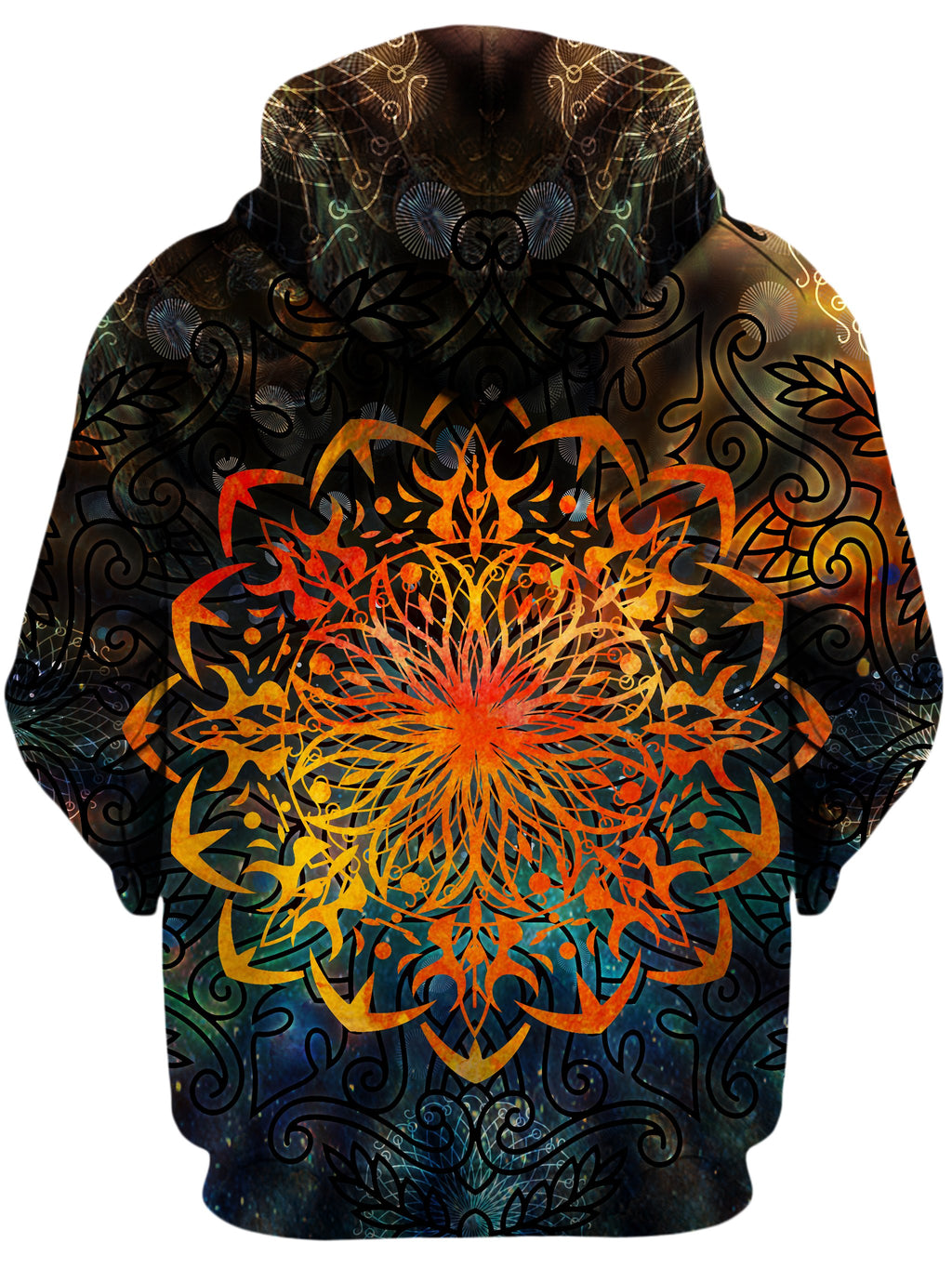 Fire Ornament Unisex Zip-Up Hoodie, MCAshe Spiritual Art, T6 - Epic Hoodie