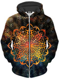 Fire Ornament Unisex Zip-Up Hoodie, MCAshe Spiritual Art, T6 - Epic Hoodie