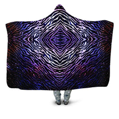 Zebra of the Night Hooded Blanket