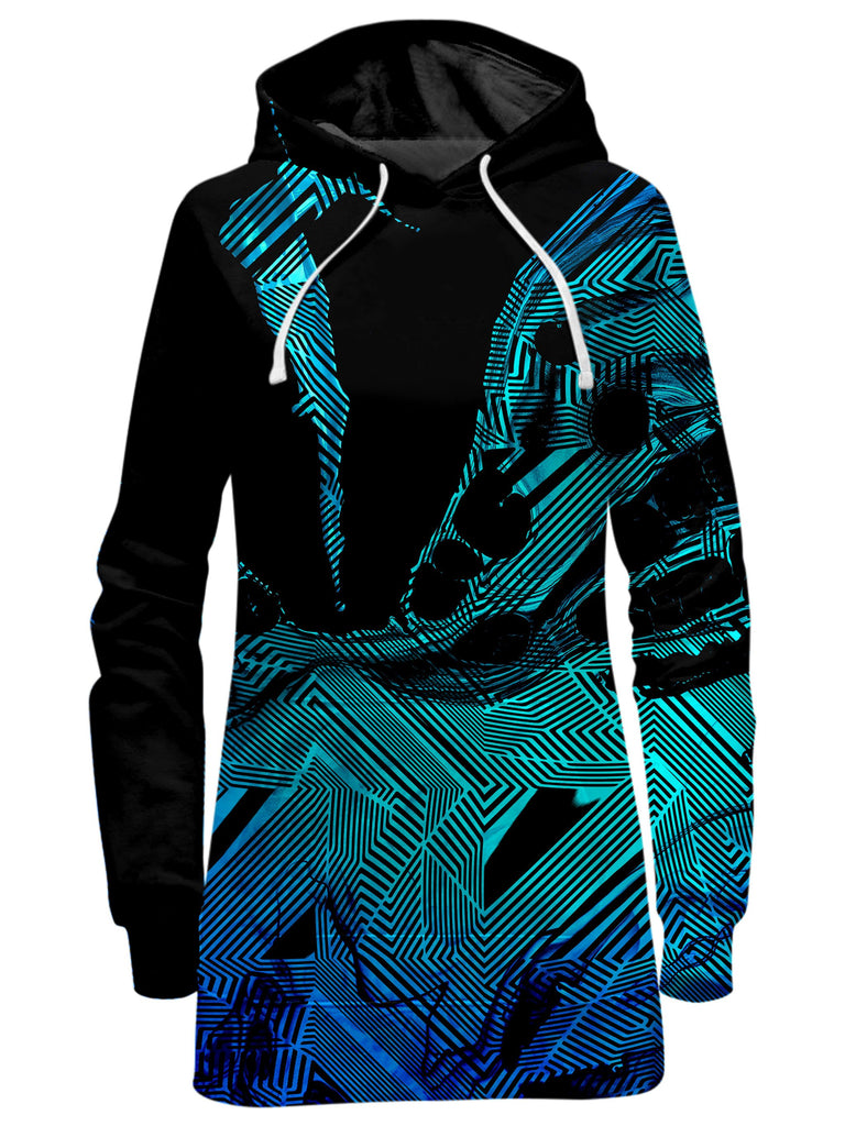 Noctum X Truth - Primordial Flow Aqua Hoodie Dress