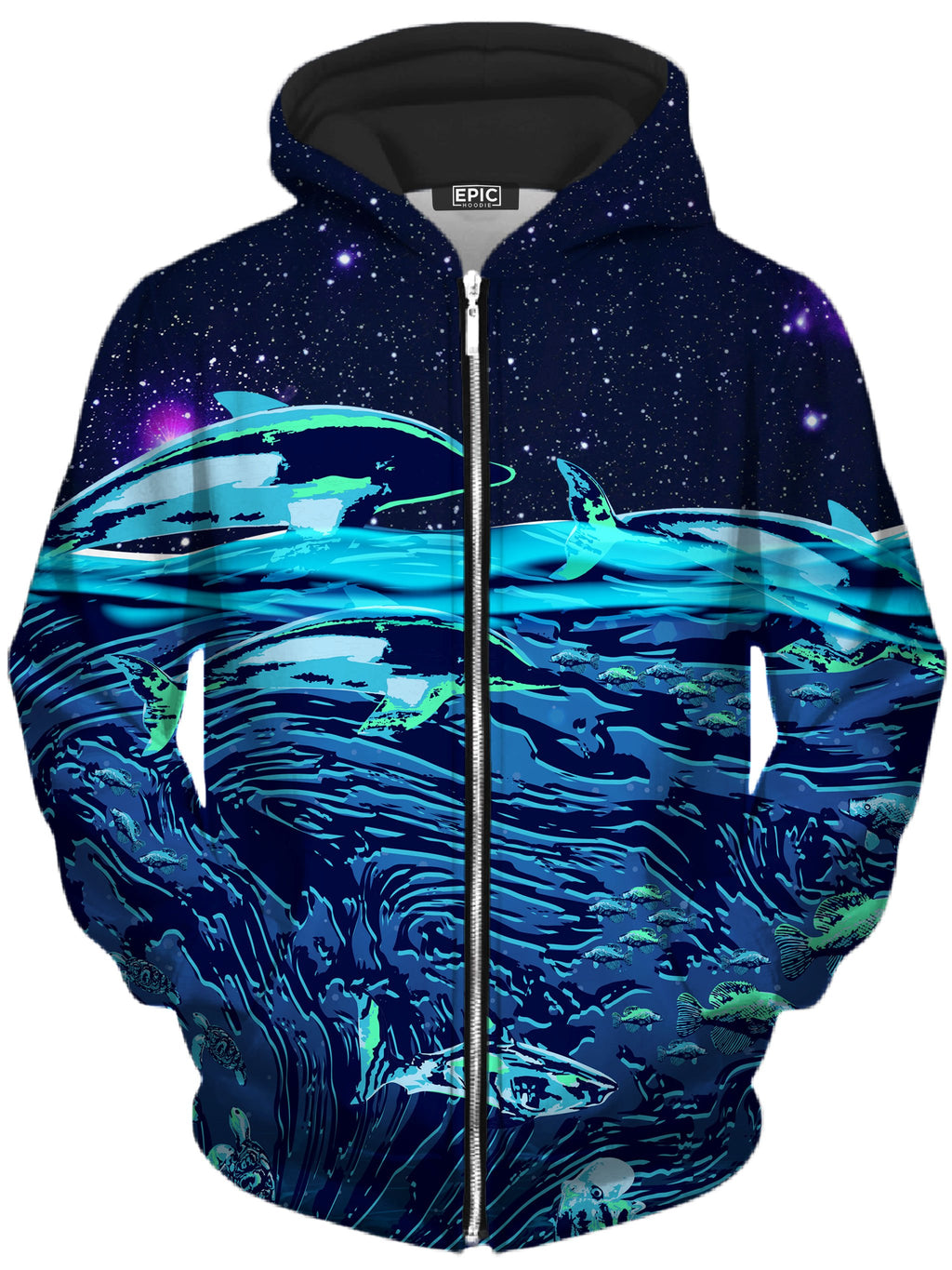 Celestial Seascape Unisex Zip-Up Hoodie Noctum X Truth Epic Hoodie