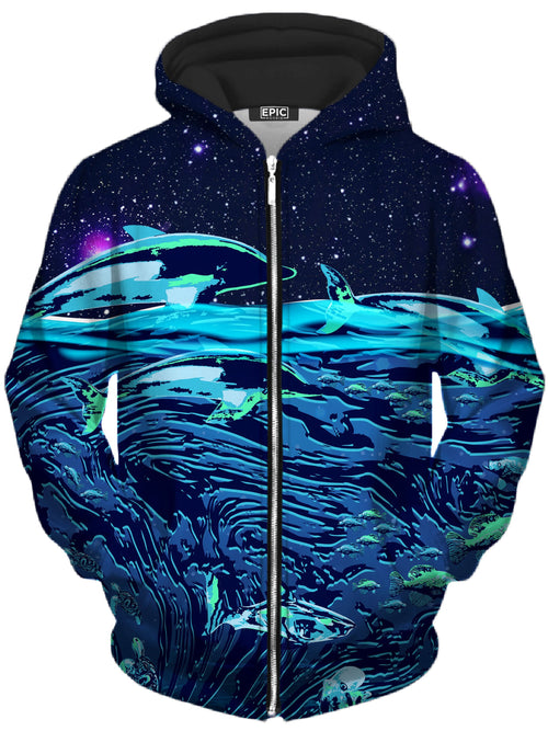 Celestial Seascape Unisex Zip-Up Hoodie Noctum X Truth Epic Hoodie