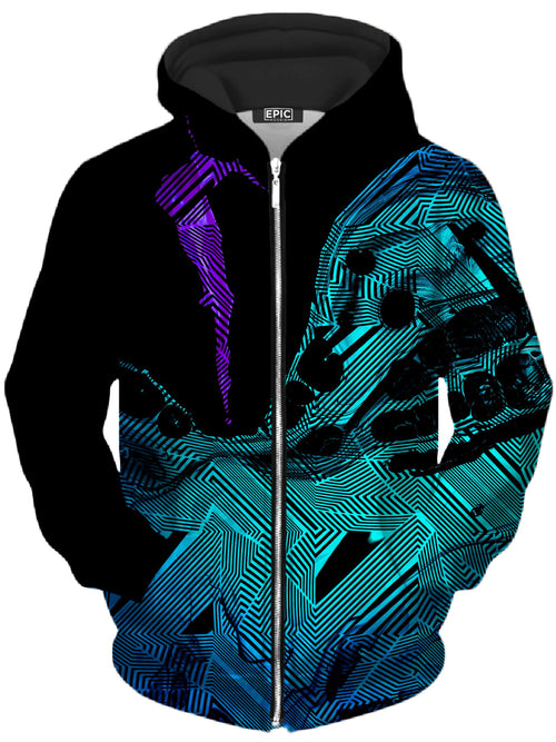 Primordial Flow Purple Unisex Zip-Up Hoodie Noctum X Truth Epic Hoodie