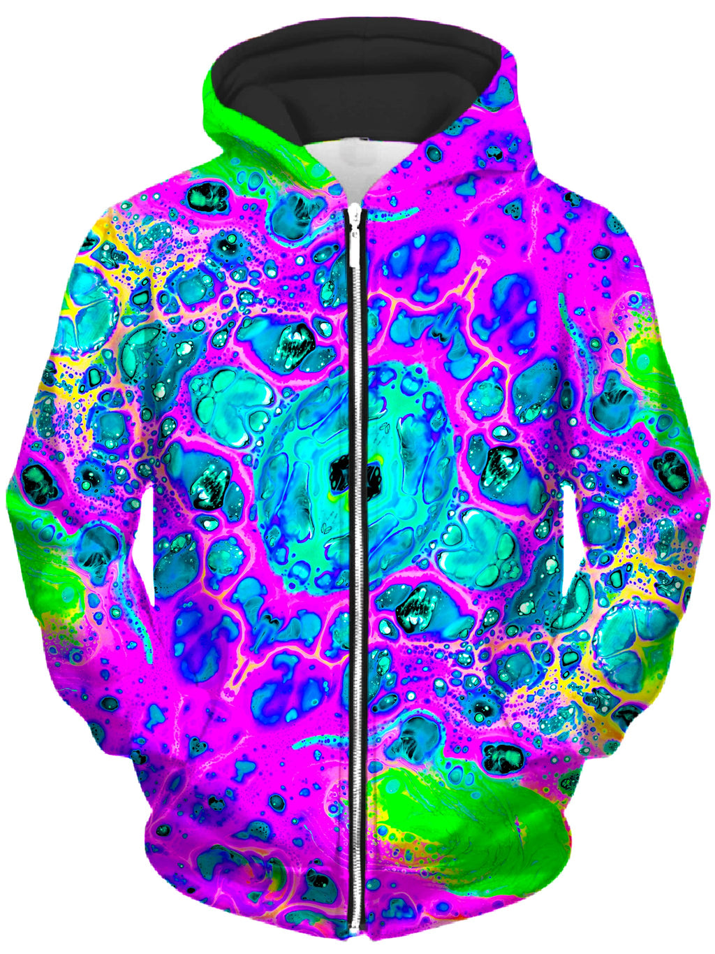 Neon Drip Unisex Zip-Up Hoodie, BrizBazaar, T6 - Epic Hoodie