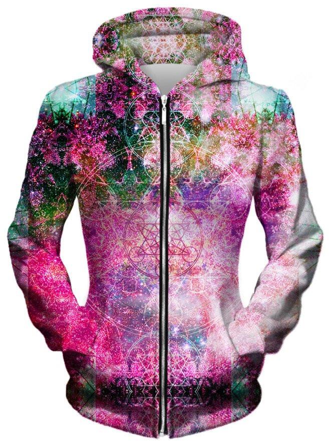 Pineal Metatron Galaxy Unisex Zip-Up Hoodie, Set 4 Lyfe, T6 - Epic Hoodie