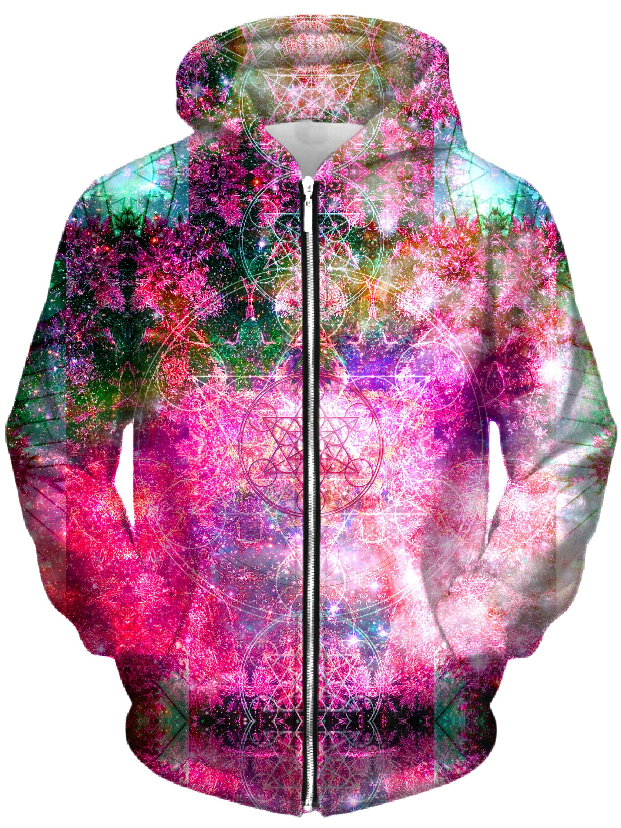 Pineal Metatron Galaxy Unisex Zip-Up Hoodie, Set 4 Lyfe, T6 - Epic Hoodie