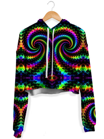 Psychedelic Pourhouse - Fractaled Vision Fleece Crop Hoodie